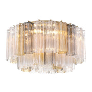 Crystorama - ADD-321-AG-AU - Seven Light Flush Mount - Addis - Aged Brass