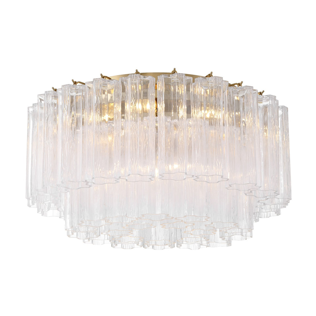 Crystorama - ADD-321-AG-CL - Seven Light Flush Mount - Addis - Aged Brass