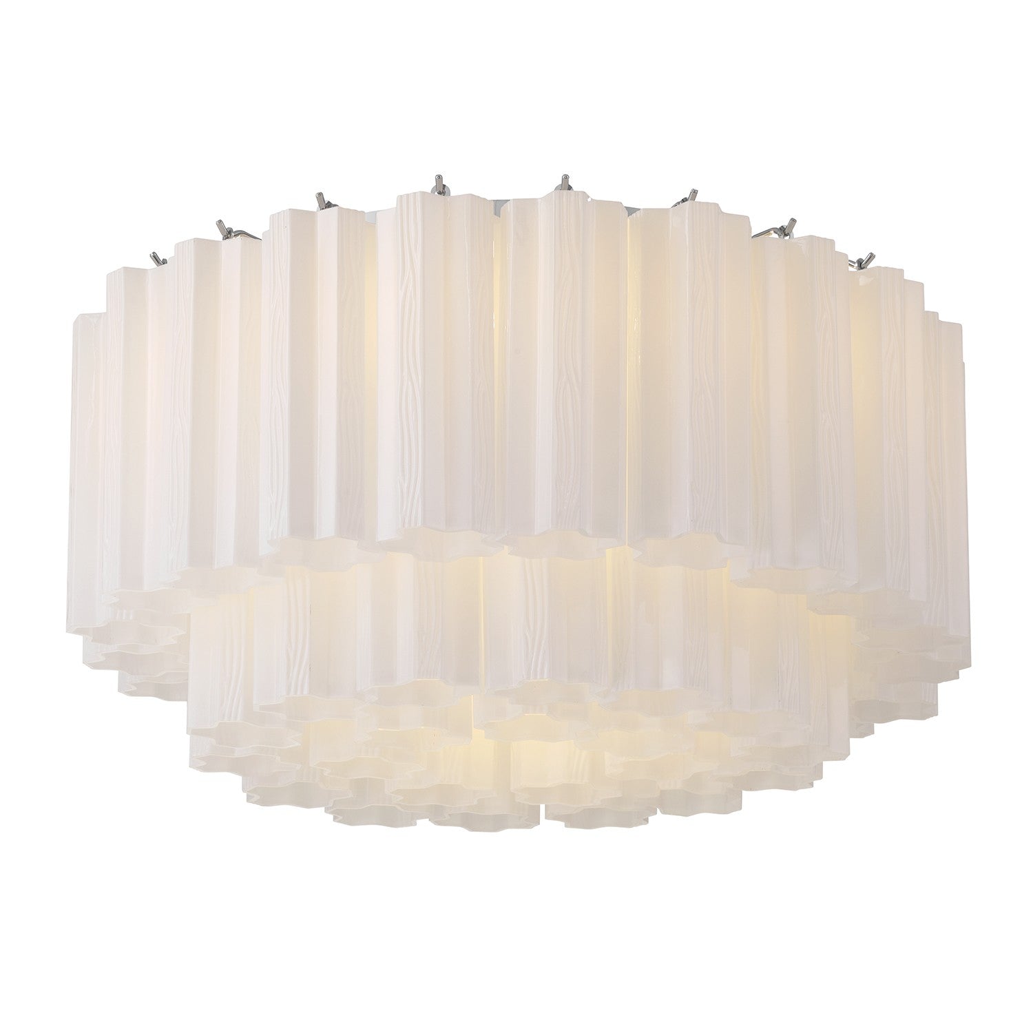 Crystorama - ADD-321-CH-WH - Seven Light Flush Mount - Addis - Polished Chrome