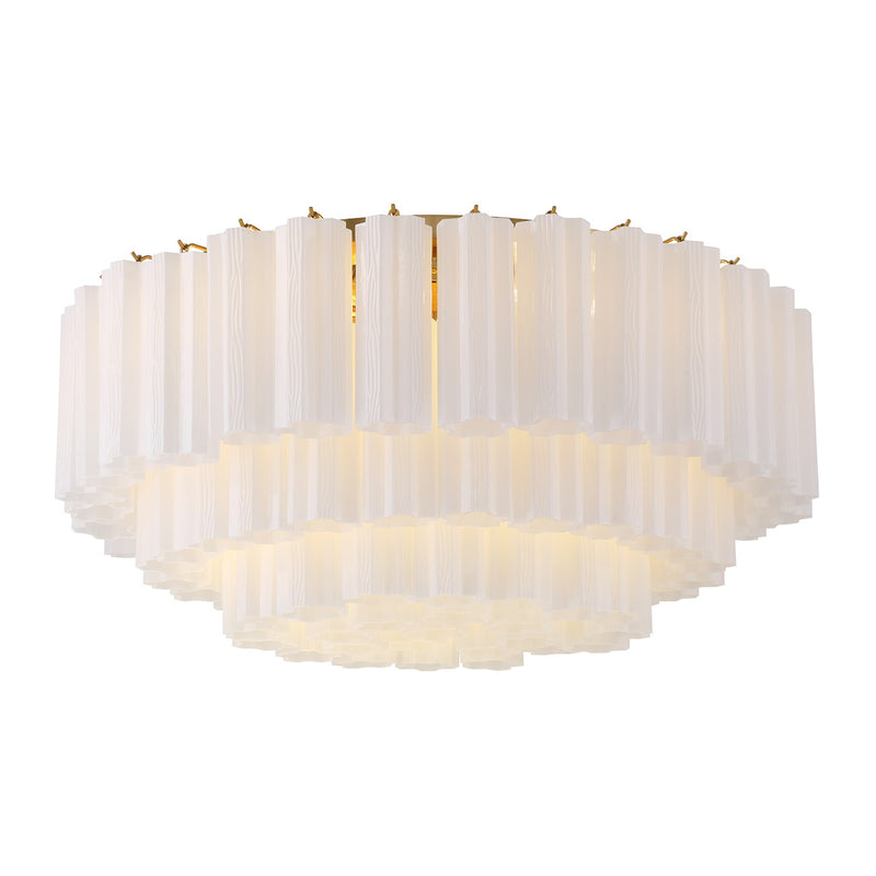 Crystorama - ADD-331-AG-WH - 16 Light Flush Mount - Addis - Aged Brass