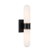 Crystorama - CAP-8512-MK-TG - LED Wall Sconce - Capsule - Matte Black + Textured Gold