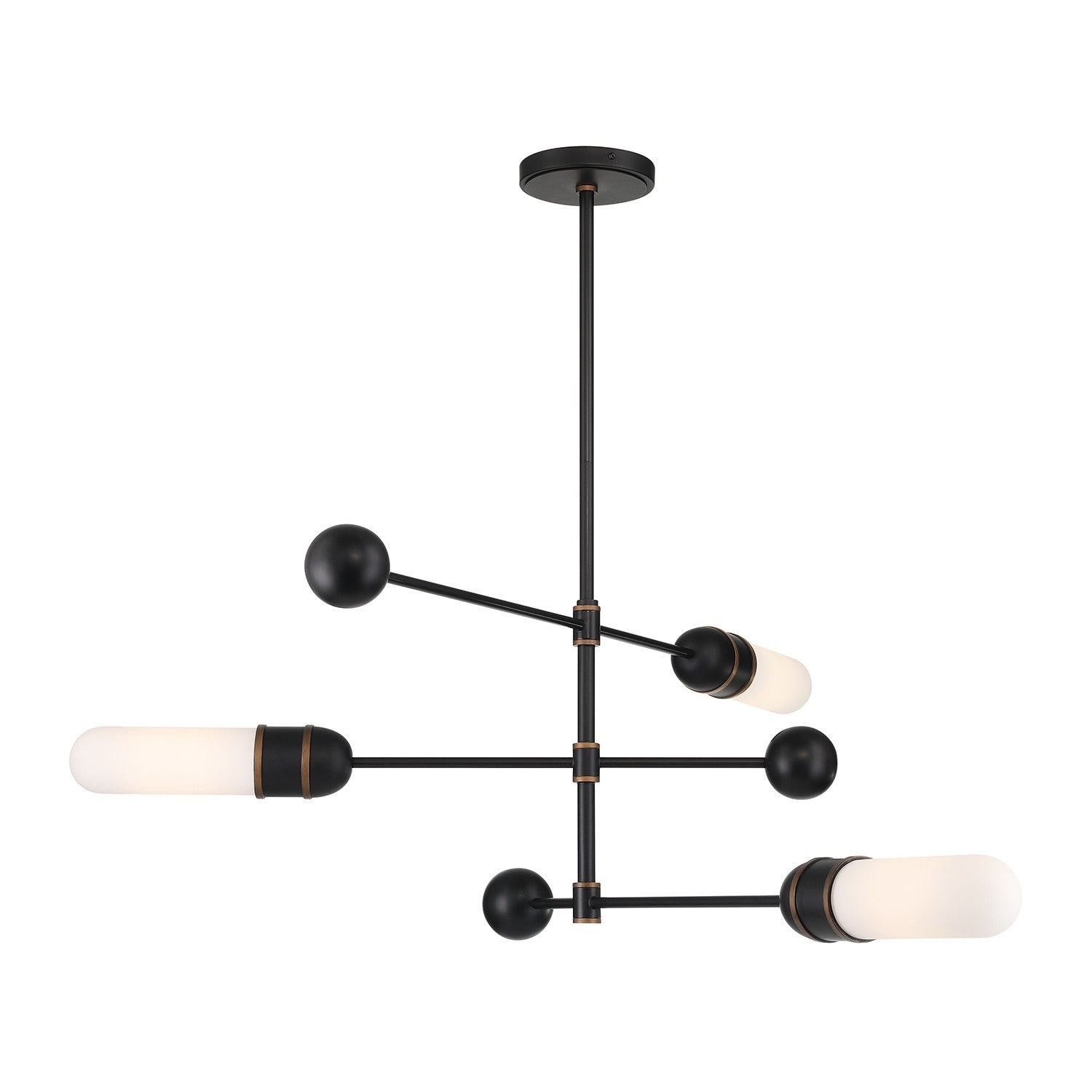 Crystorama - CAP-8513-MK-TG - LED Chandelier - Capsule - Matte Black + Textured Gold