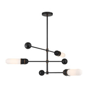 Crystorama - CAP-8513-MK-TG - LED Chandelier - Capsule - Matte Black + Textured Gold