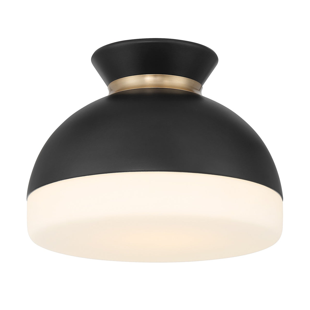 Crystorama - GID-4000-MK-VG - One Light Flush Mount - Gidget - Matte Black + Vibrant Gold