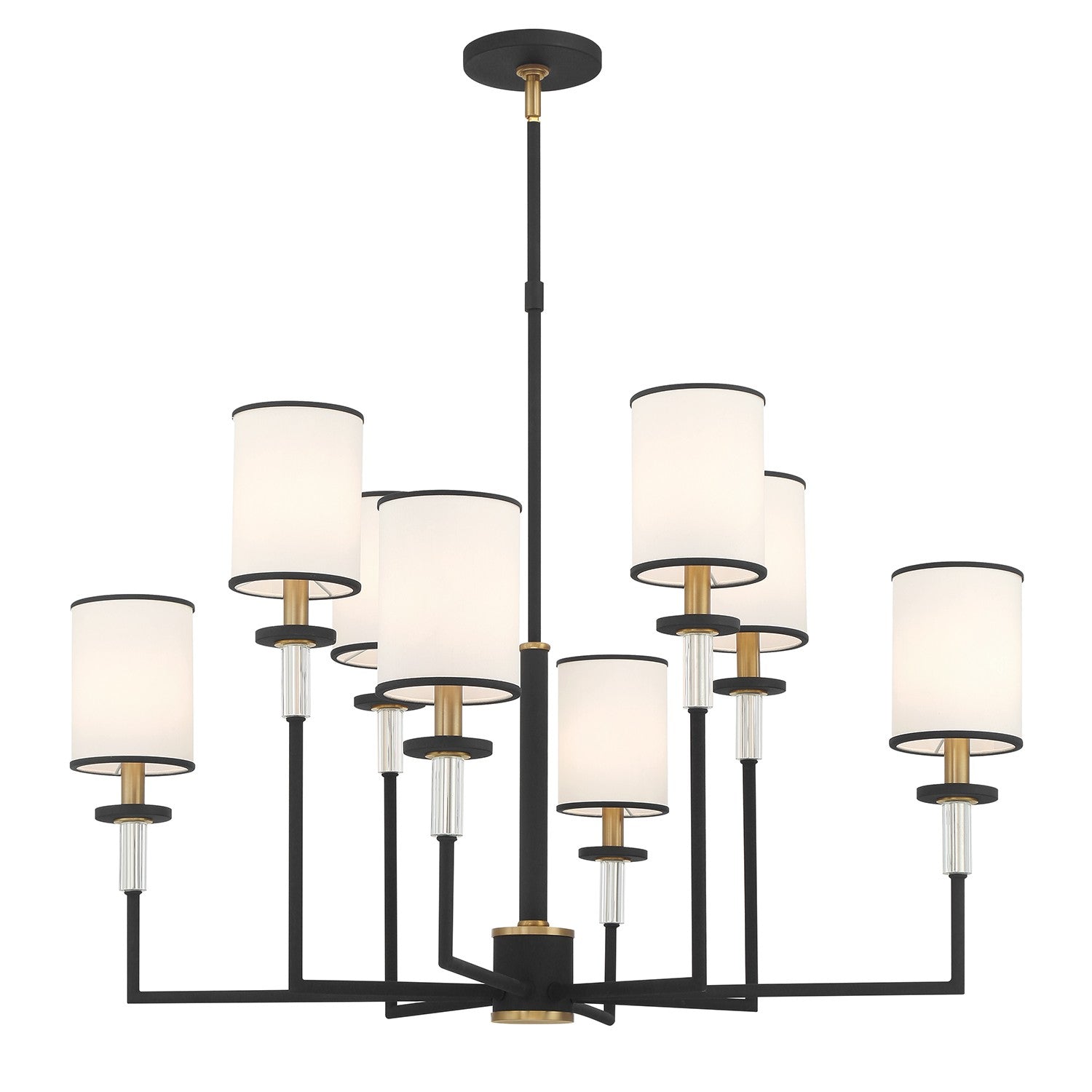 Crystorama - HAT-478-BF-VG - Eight Light Chandelier - Hatfield - Black Forged + Vibrant Gold