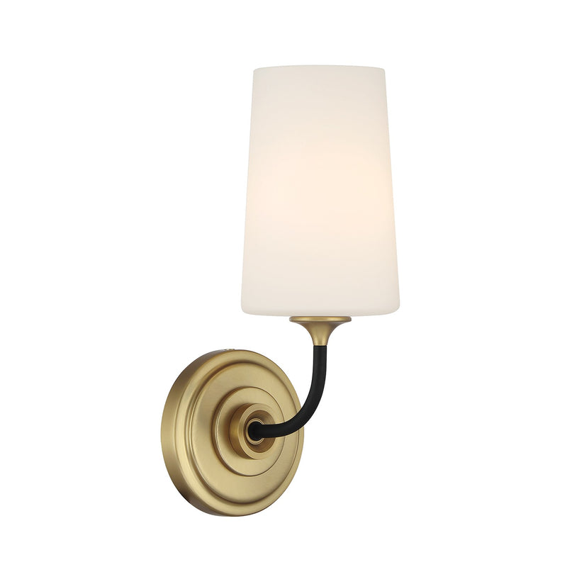 Crystorama - NIL-70011-BF-MG - One Light Wall Sconce - Niles - Black Forged + Modern Gold