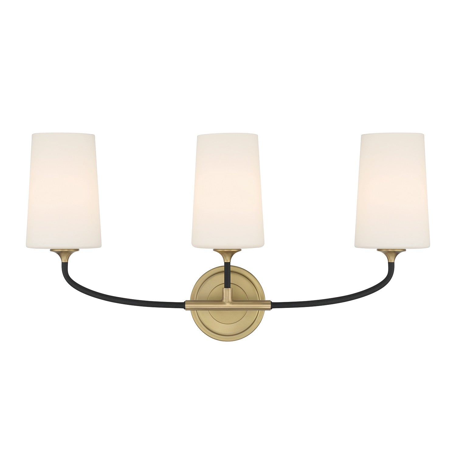Crystorama - NIL-70013-BF-MG - Three Light Bath - Niles - Black Forged + Modern Gold