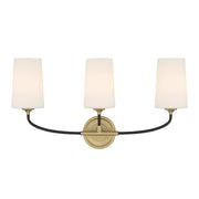 Crystorama - NIL-70013-BF-MG - Three Light Bath - Niles - Black Forged + Modern Gold