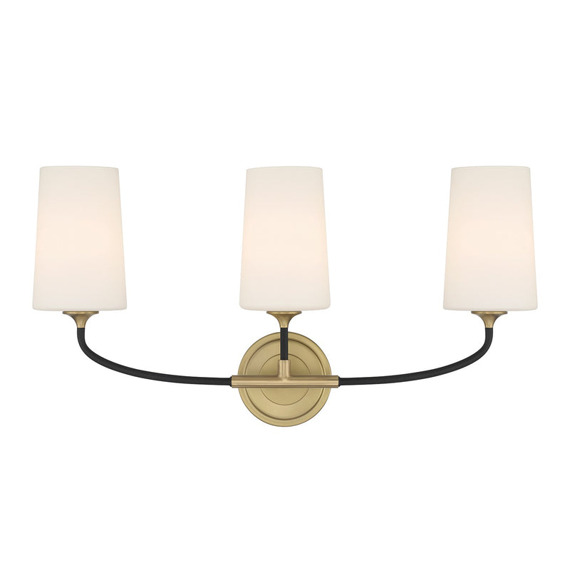 Crystorama - NIL-70013-BF-MG - Three Light Bath - Niles - Black Forged + Modern Gold