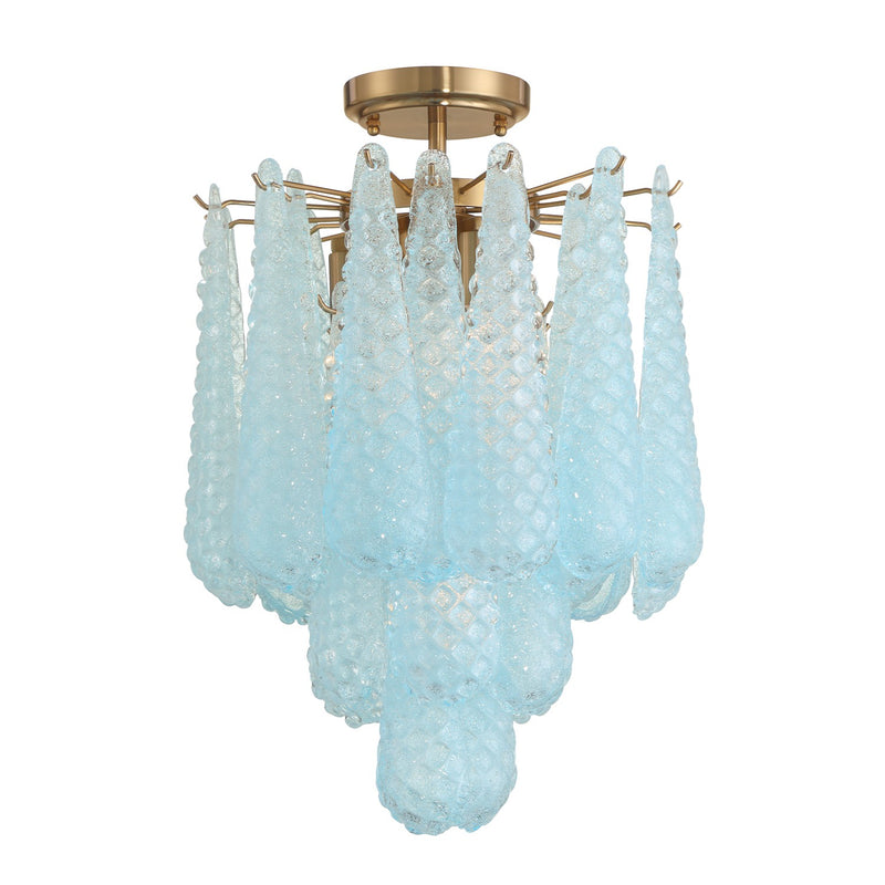 Crystorama - OLL-6004-AG-BL_CEILING - Four Light Semi Flush Mount - Ollie - Aged Brass