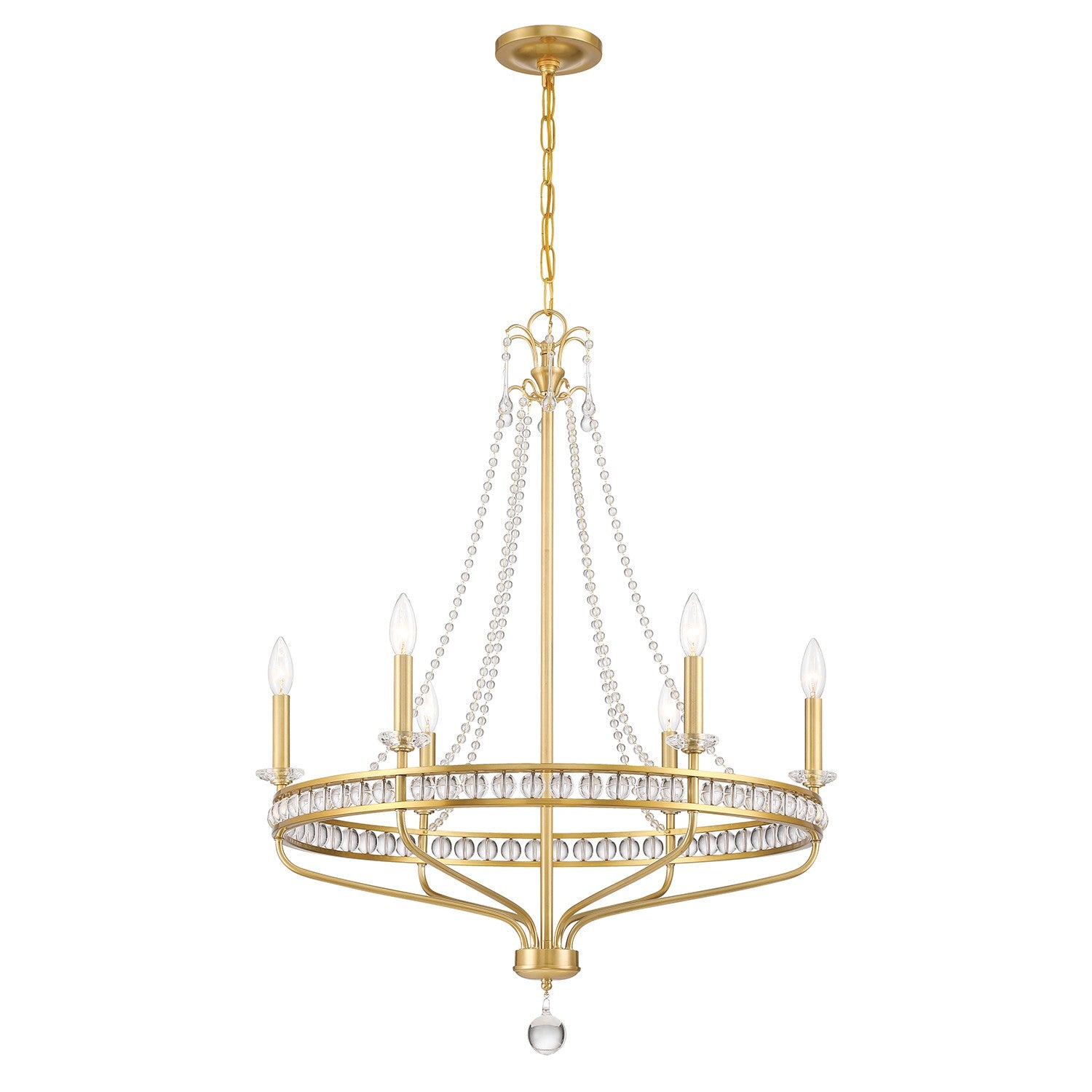 Crystorama - SEV-1806-AG - Six Light Chandelier - Seville - Aged Brass