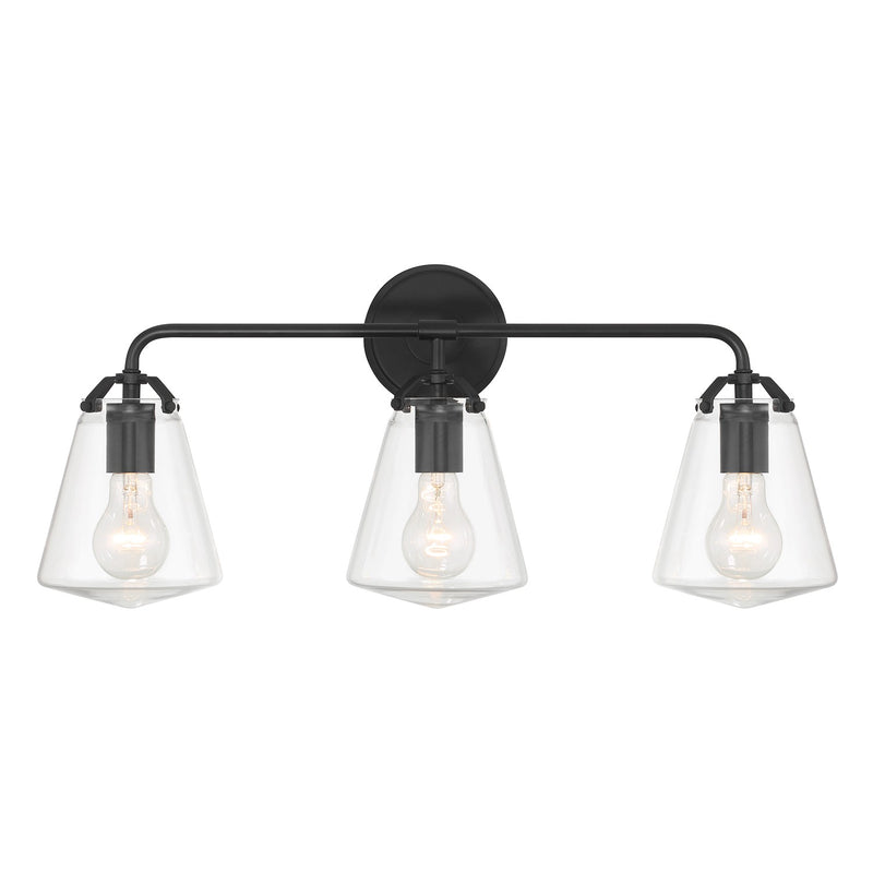 Crystorama - VSS-7013-MK - Three Light Bath - Voss - Matte Black