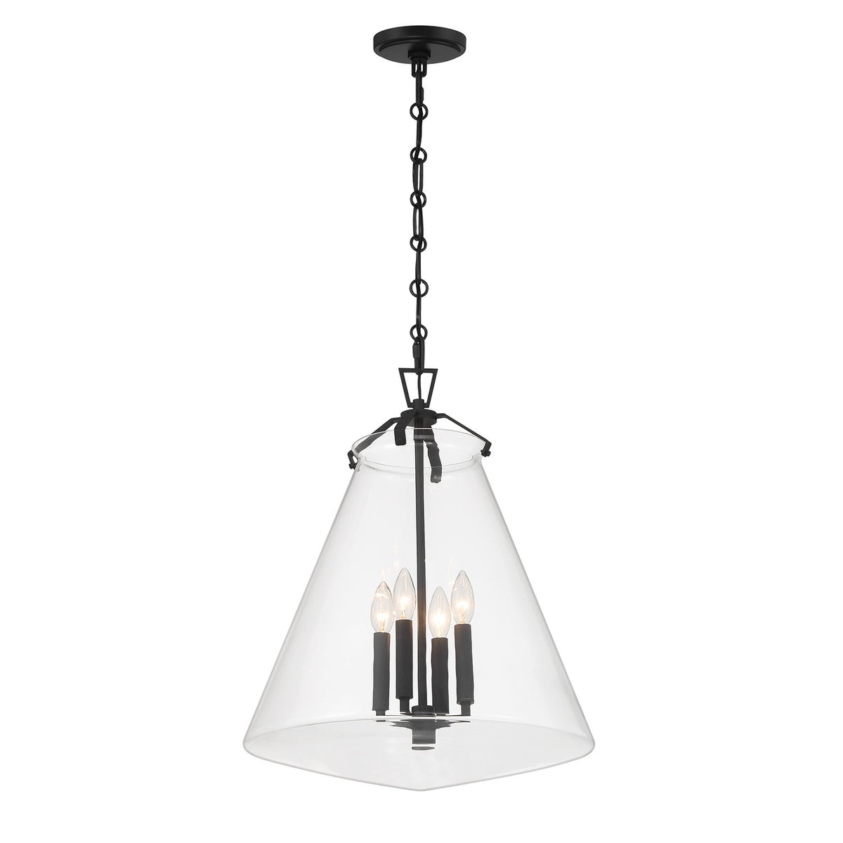 Crystorama - VSS-7018-MK - Four Light Pendant - Voss - Matte Black