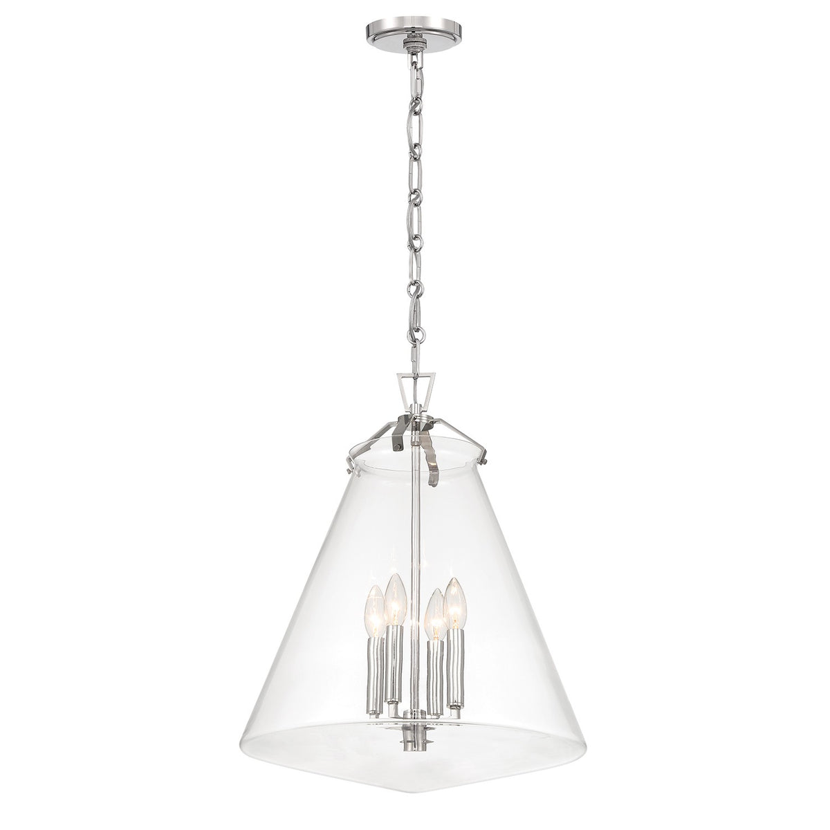 Crystorama - VSS-7018-PN - Four Light Pendant - Voss - Polished Nickel