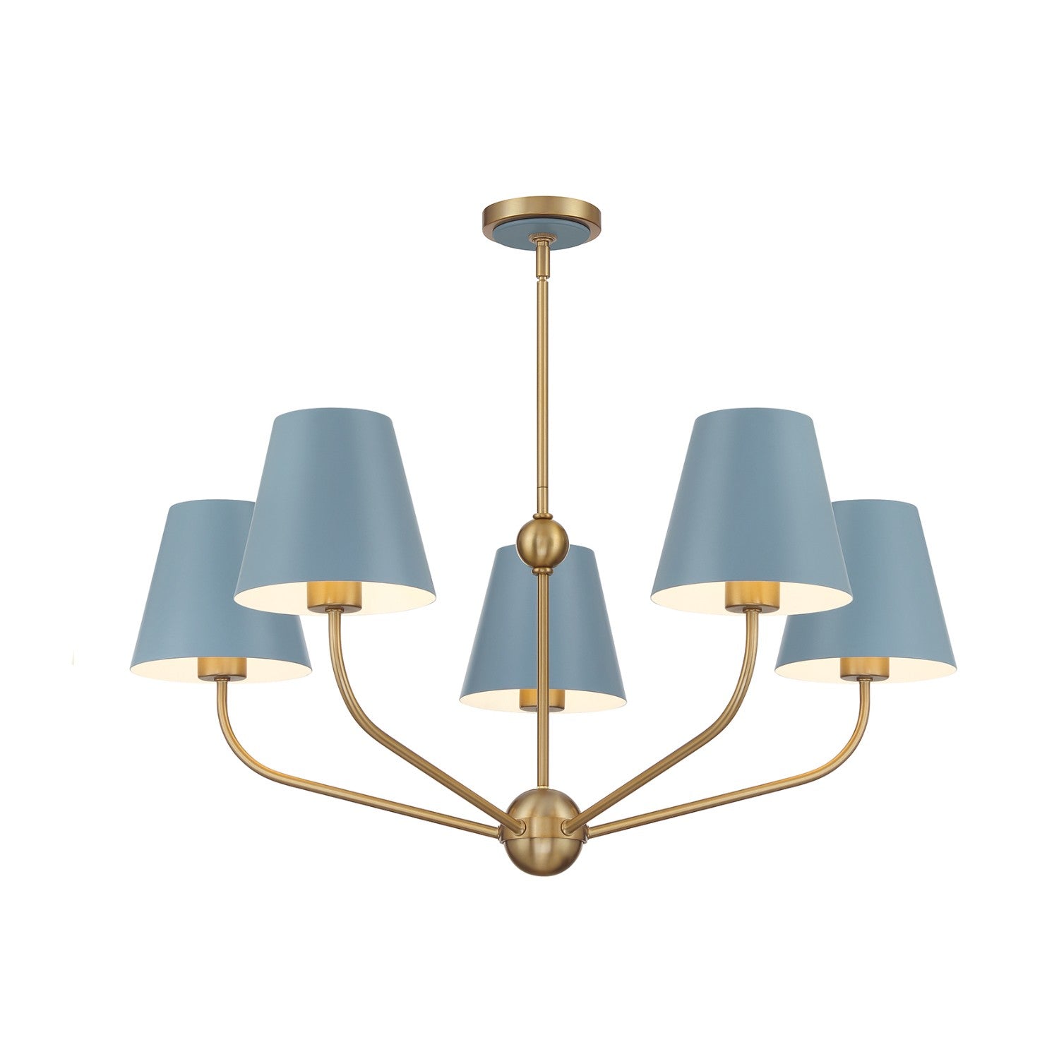 Crystorama - XAV-B9315-VG-BL - Five Light Chandelier - Xavier - Vibrant Gold