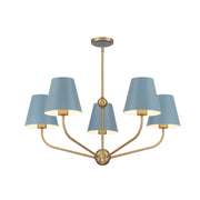 Crystorama - XAV-B9315-VG-BL - Five Light Chandelier - Xavier - Vibrant Gold