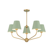 Crystorama - XAV-B9315-VG-GR - Five Light Chandelier - Xavier - Vibrant Gold