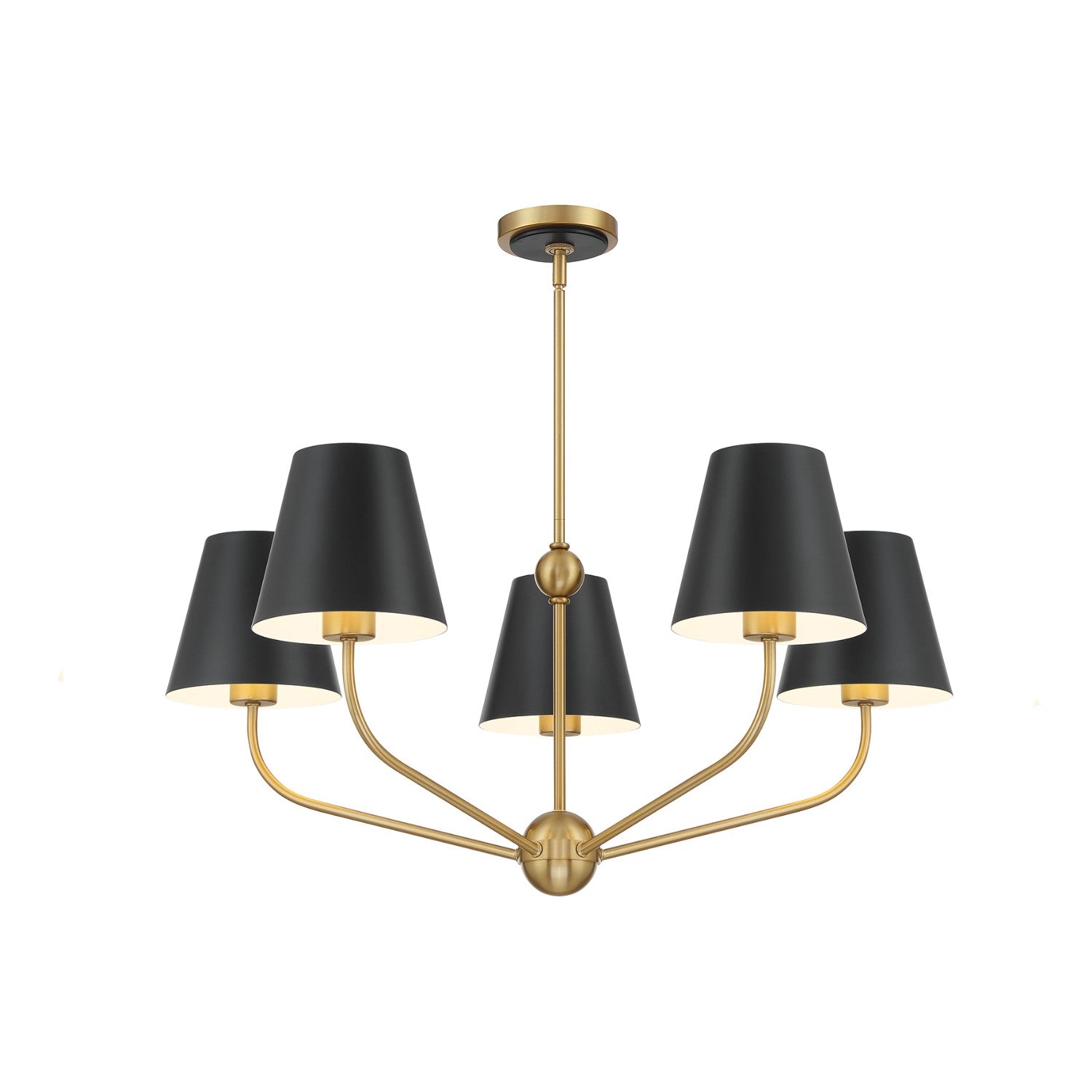 Crystorama - XAV-B9315-VG-MK - Five Light Chandelier - Xavier - Vibrant Gold