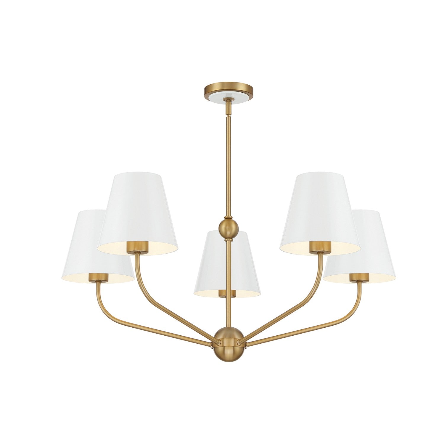 Crystorama - XAV-B9315-VG-WH - Five Light Chandelier - Xavier - Vibrant Gold