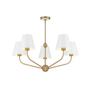 Crystorama - XAV-B9315-VG-WH - Five Light Chandelier - Xavier - Vibrant Gold