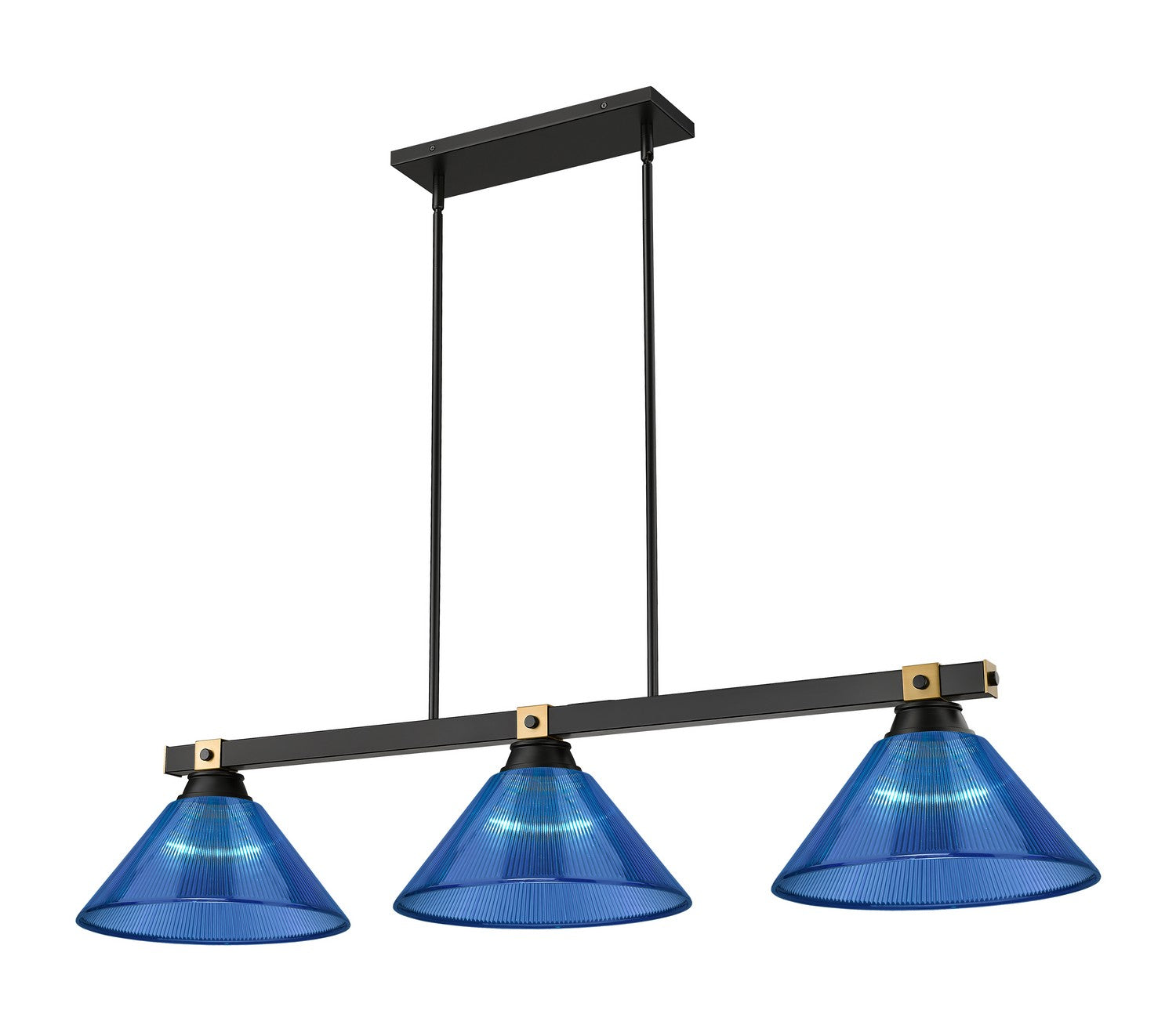 Z-Lite - 1955-3MB-RB-ARDB - Three Light Billiard - Bronte - Matte Black + Rubbed Brass