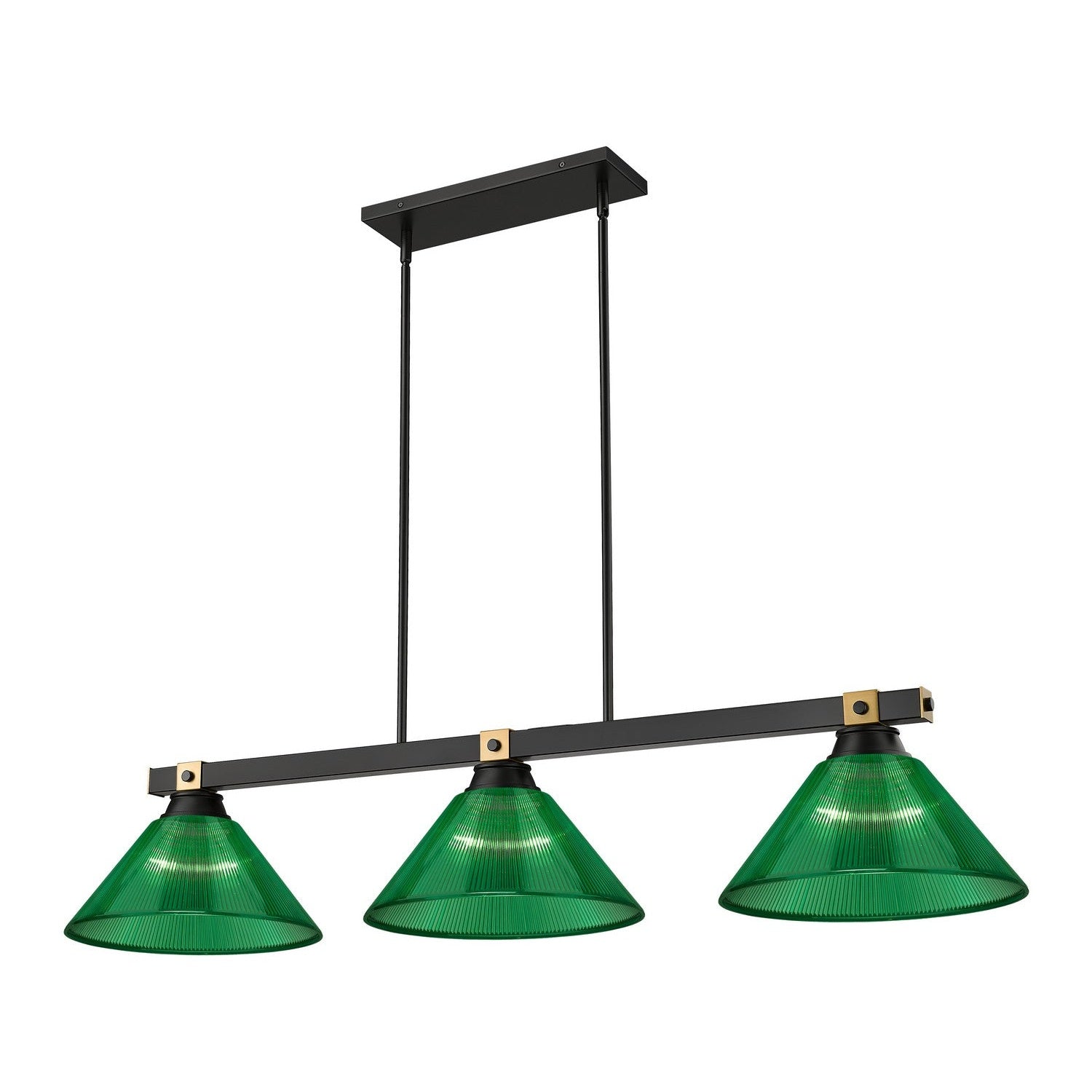 Z-Lite - 1955-3MB-RB-ARG - Three Light Billiard - Bronte - Matte Black + Rubbed Brass