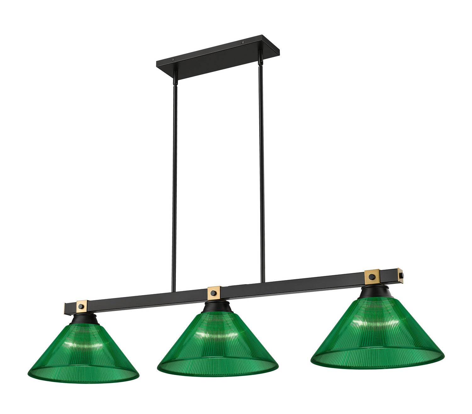 Z-Lite - 1955-3MB-RB-ARG - Three Light Billiard - Bronte - Matte Black + Rubbed Brass