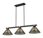Z-Lite - 1955-3MB-RB-ARS - Three Light Billiard - Bronte - Matte Black + Rubbed Brass