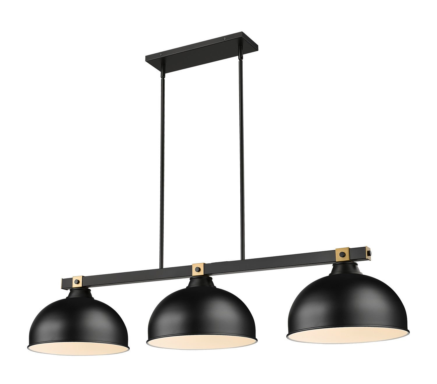 Z-Lite - 1955-3MB-RB-D13MB - Three Light Billiard - Bronte - Matte Black + Rubbed Brass