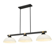 Z-Lite - 1955-3MB-RB-DMO14 - Three Light Billiard - Bronte - Matte Black + Rubbed Brass