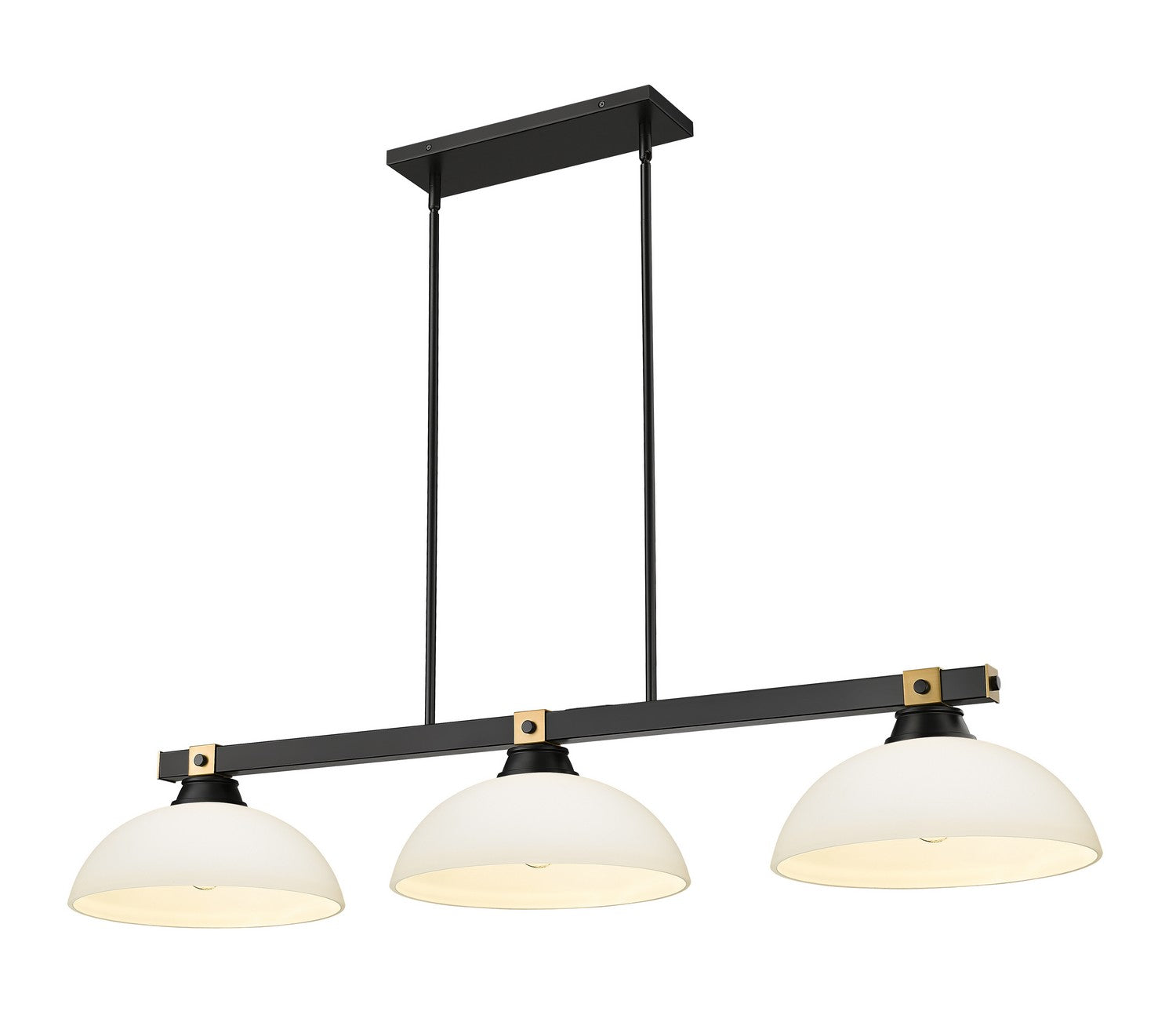 Z-Lite - 1955-3MB-RB-DMO14 - Three Light Billiard - Bronte - Matte Black + Rubbed Brass