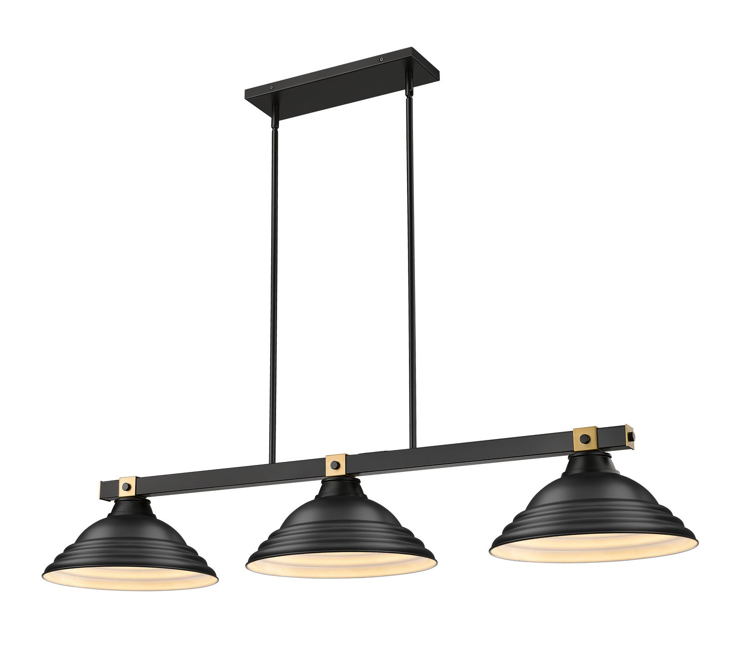 Z-Lite - 1955-3MB-RB-SMB - Three Light Billiard - Bronte - Matte Black + Rubbed Brass