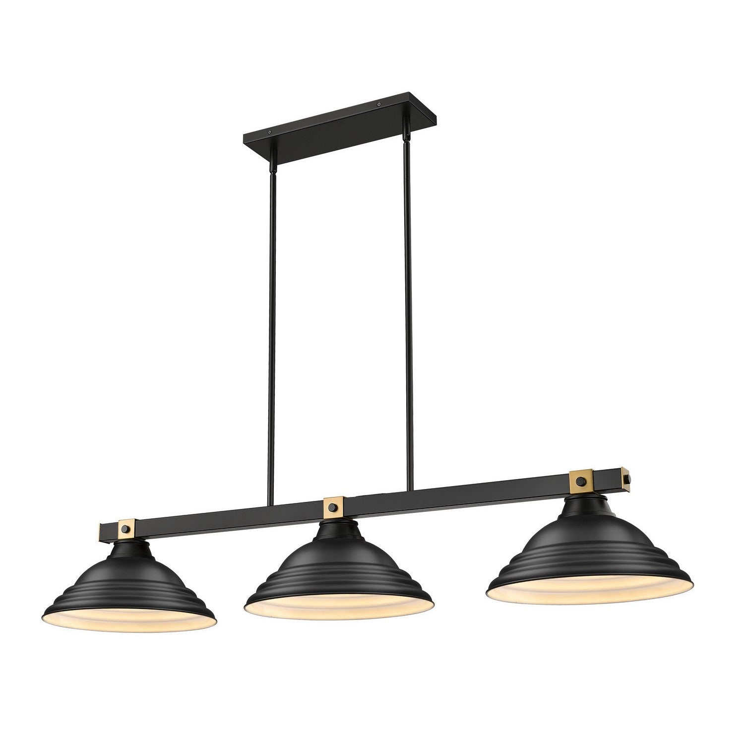 Z-Lite - 1955-3MB-RB-SMB - Three Light Billiard - Bronte - Matte Black + Rubbed Brass
