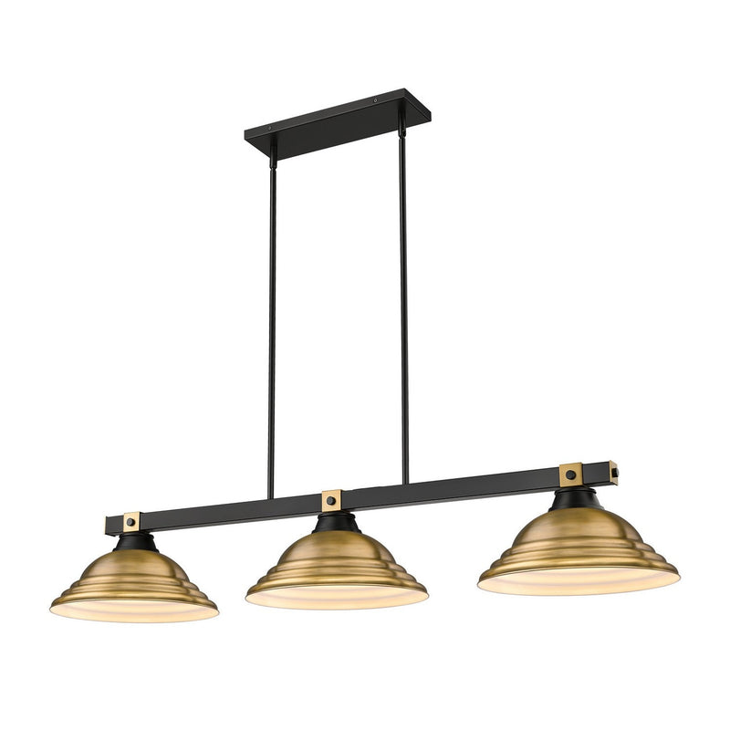 Z-Lite - 1955-3MB-RB-SRB - Three Light Billiard - Bronte - Matte Black + Rubbed Brass