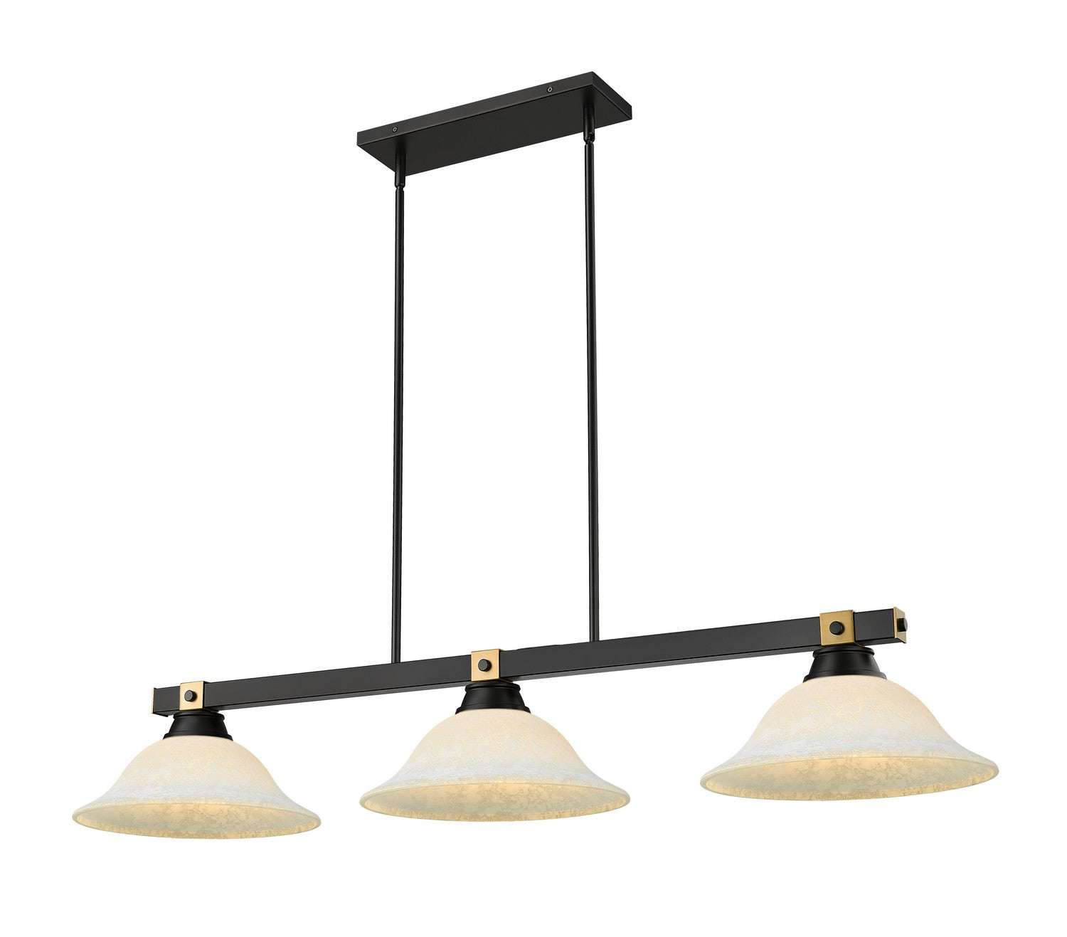 Z-Lite - 1955-3MB-RB-WM16 - Three Light Billiard - Bronte - Matte Black + Rubbed Brass
