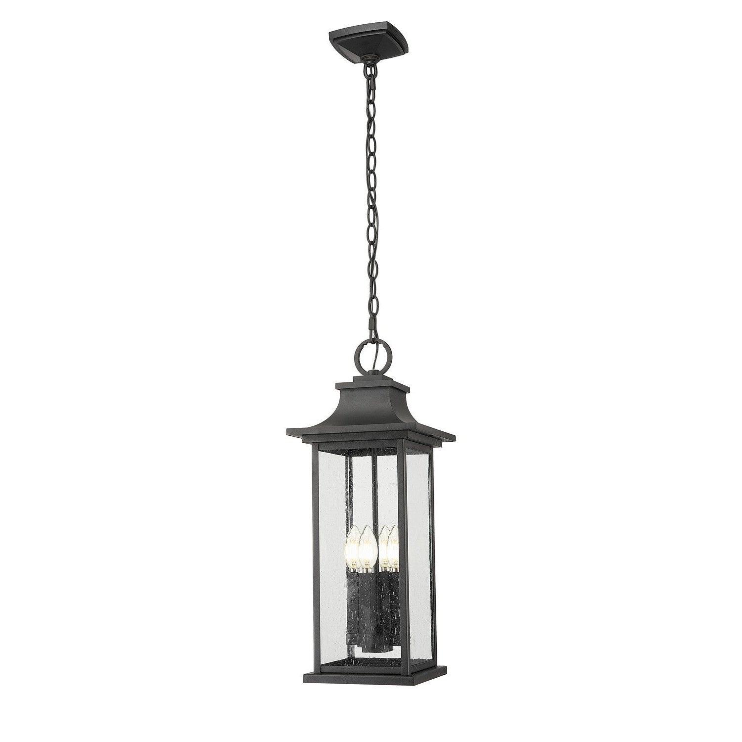 Z-Lite - 5017CHB-BK - Four Light Outdoor Chain Mount Ceiling Fixture - Tiberius - Black