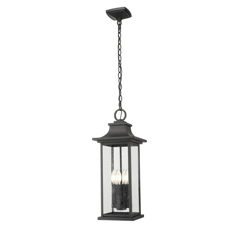 Z-Lite - 5017CHB-BK - Four Light Outdoor Chain Mount Ceiling Fixture - Tiberius - Black