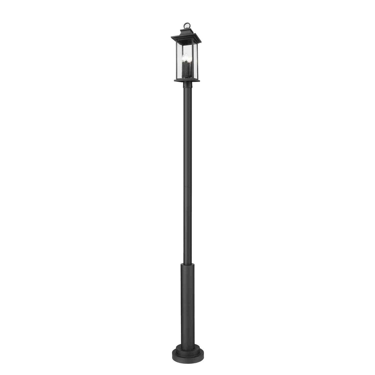 Z-Lite - 5017PHBR-5010P-BK - Four Light Outdoor Post Mounted Fixture - Tiberius - Black
