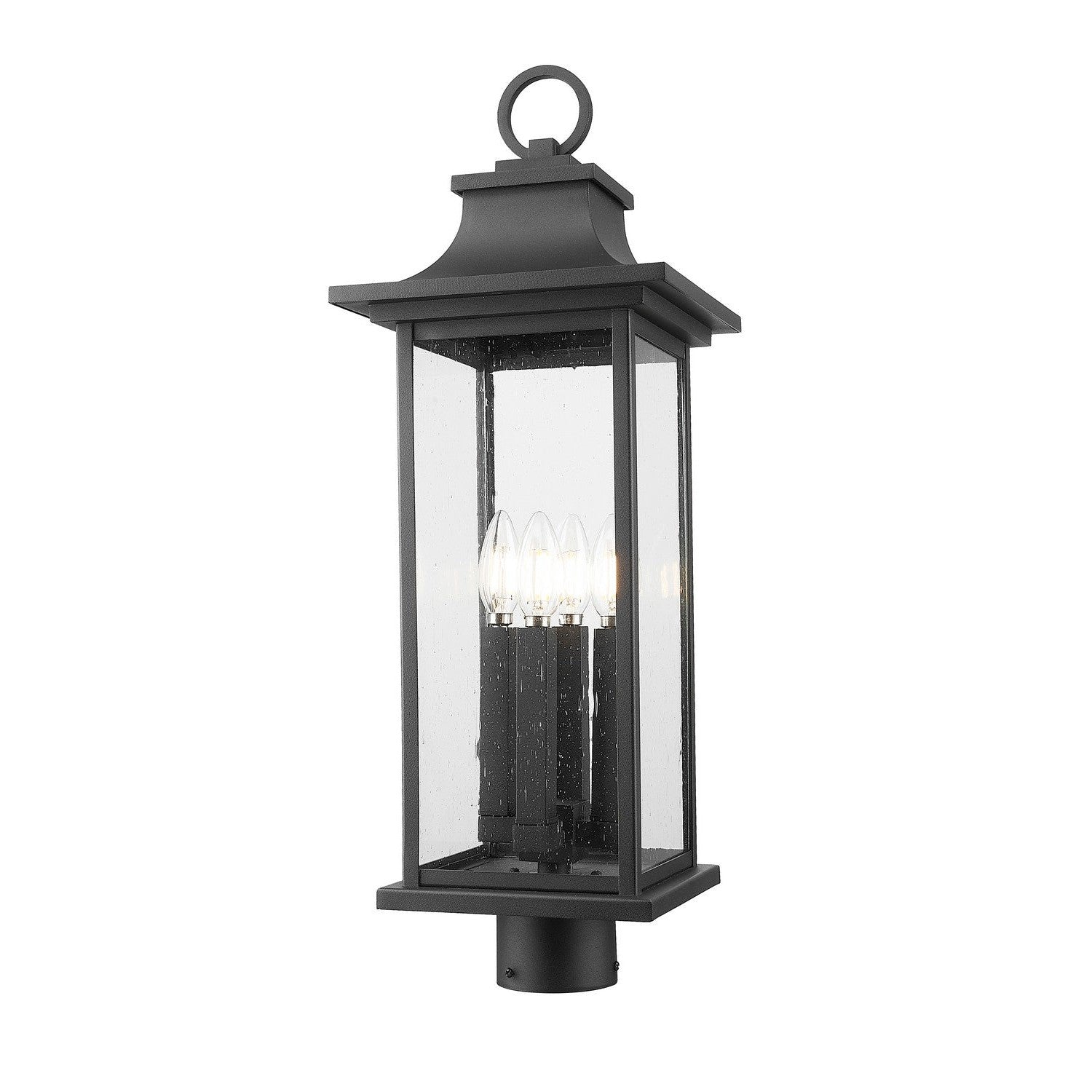 Z-Lite - 5017PHBR-BK - Four Light Outdoor Post Mount Fixture - Tiberius - Black