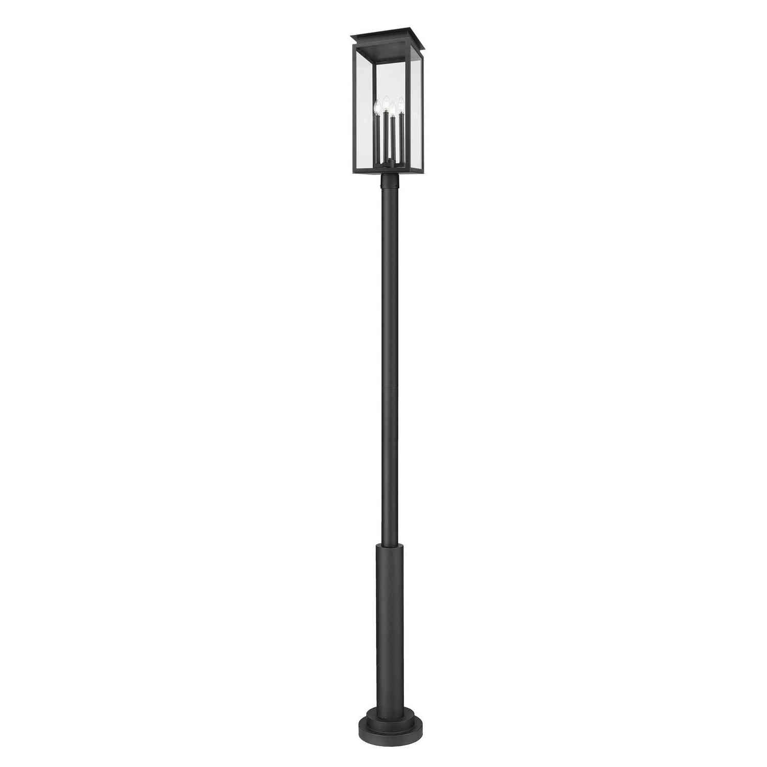 Z-Lite - 5018PHBR-5010P-BK - Four Light Outdoor Post Mounted Fixture - Nova - Black