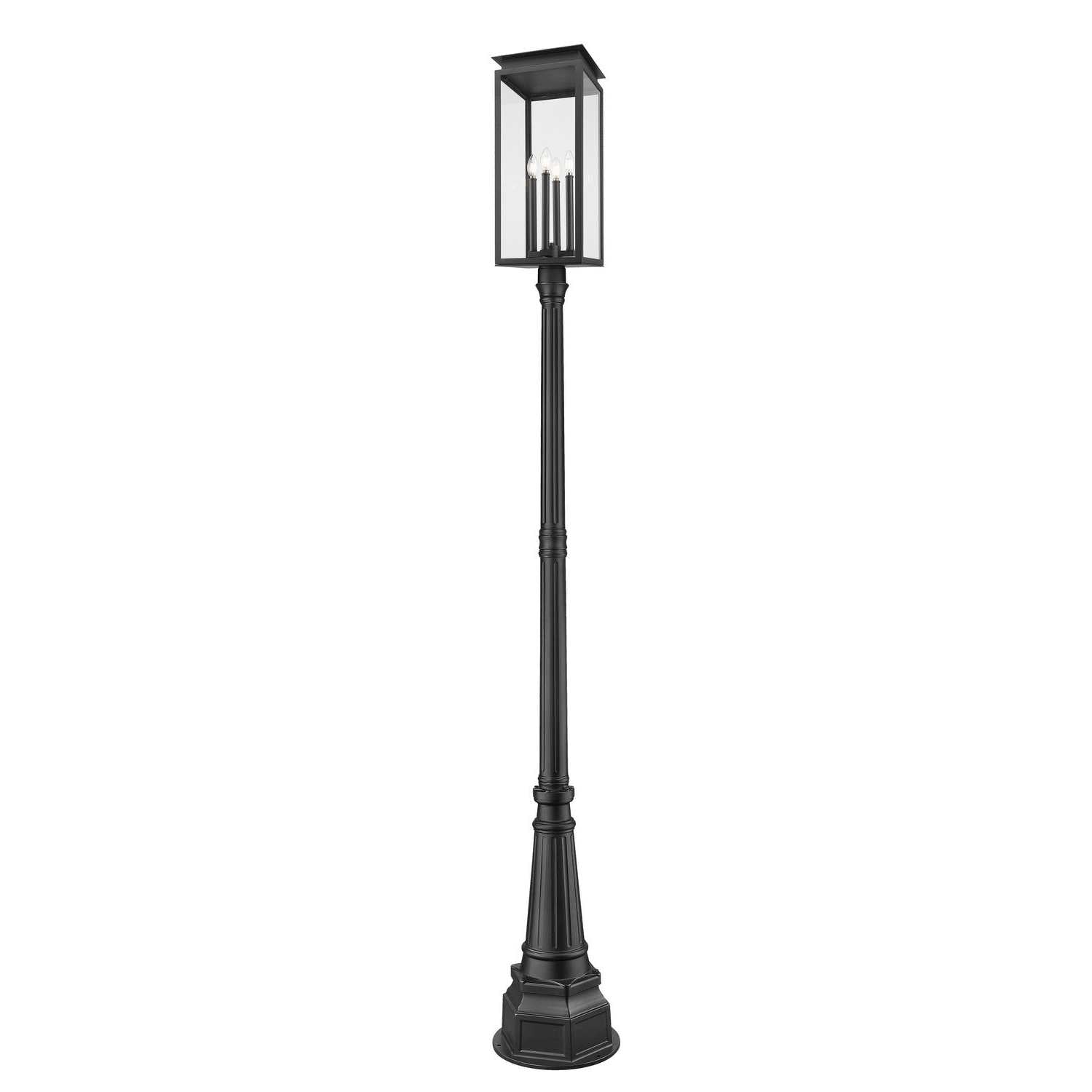 Z-Lite - 5018PHBR-564P-BK - Four Light Outdoor Post Mounted Fixture - Nova - Black