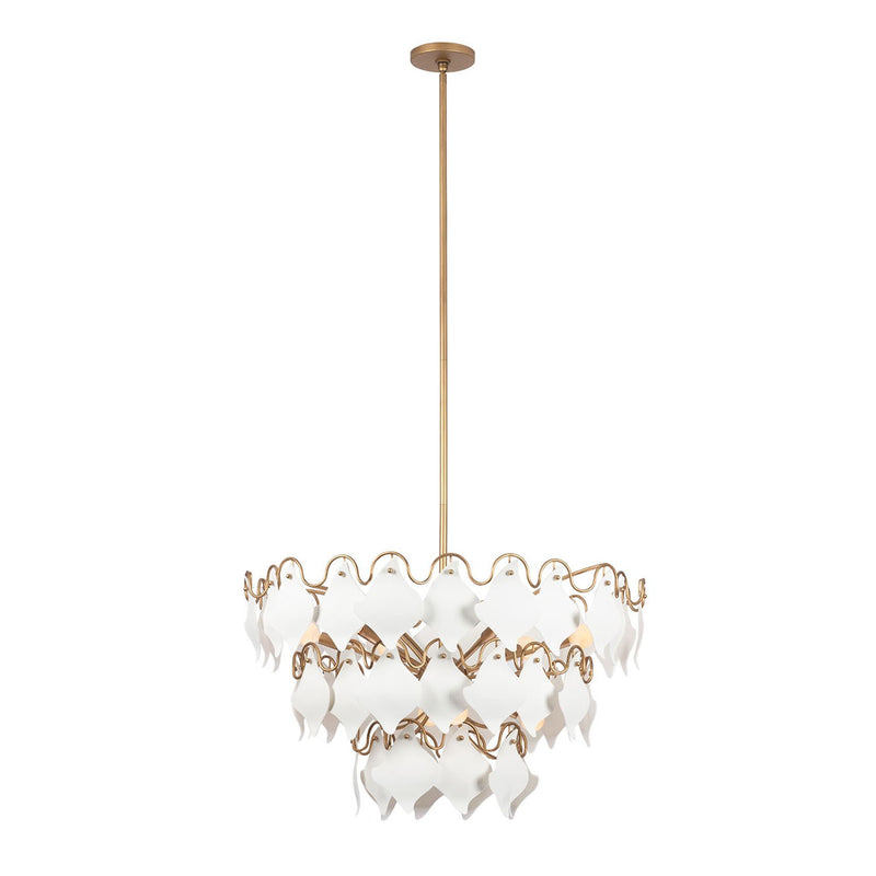 Kalco - 525155MG - Ten Light Pendant - MANTA - Modern Gold