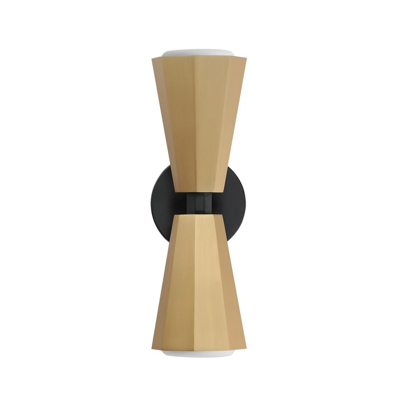 Maxim - 10810SWBKAB - Two Light Wall Sconce - Rizzo - Black / Antique Brass
