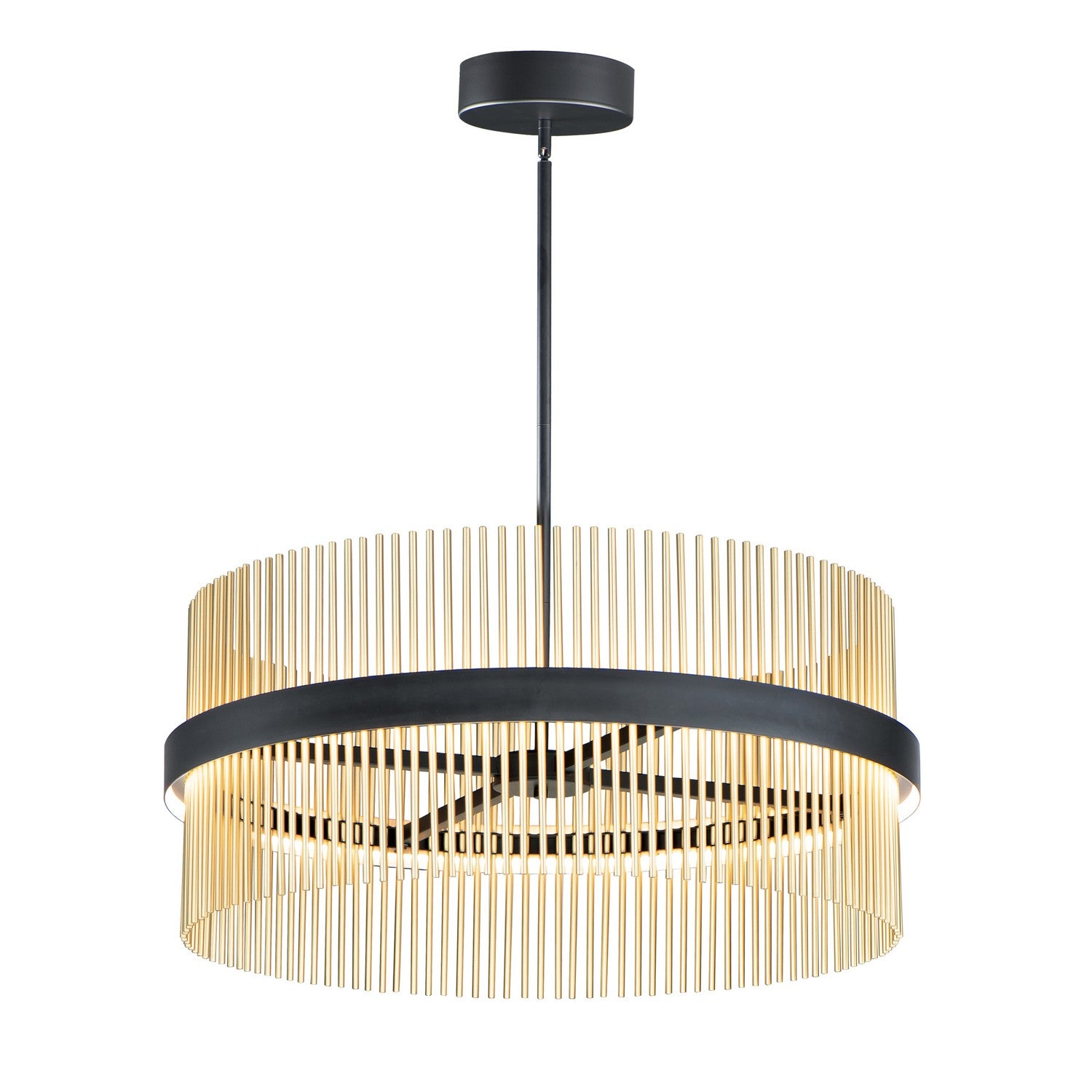 ET2 - E34257-BKSBR - LED Pendant - Chimes 5CCT - Black / Satin Brass