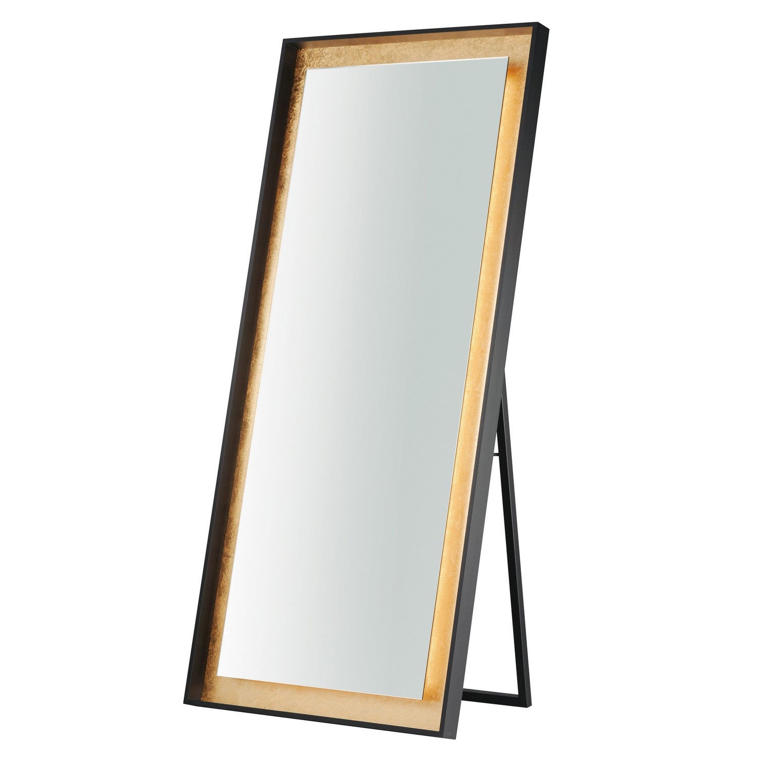 ET2 - E42046-GLBK - LED Mirror - Floating - Gold Leaf / Black