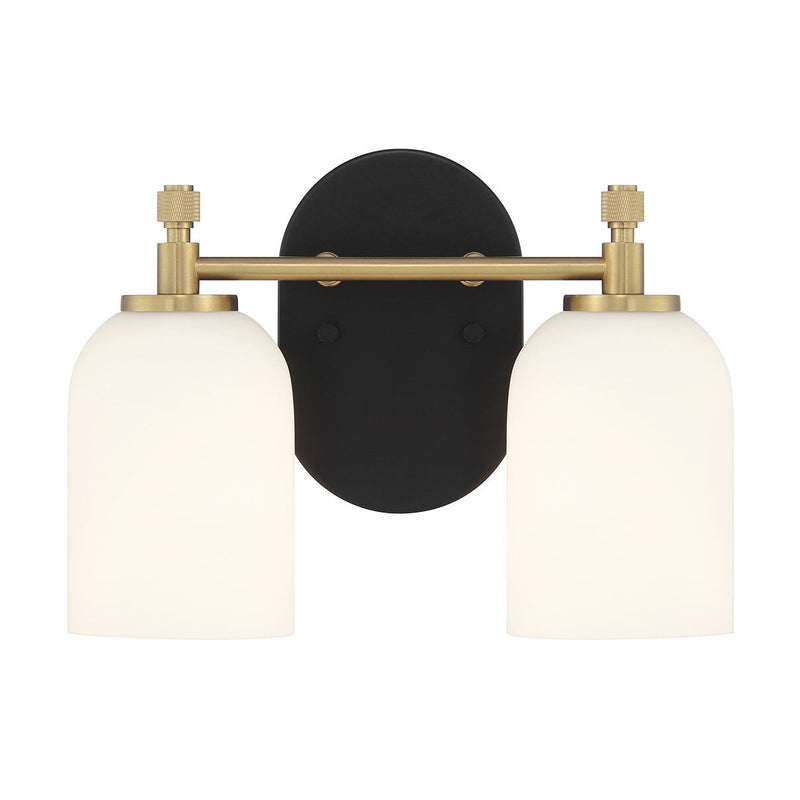 Craftmade - 60302-FBSB - Two Light Vanity - Council - Flat Black/Satin Brass
