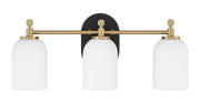 Craftmade - 60303-FBSB - Three Light Vanity - Council - Flat Black/Satin Brass