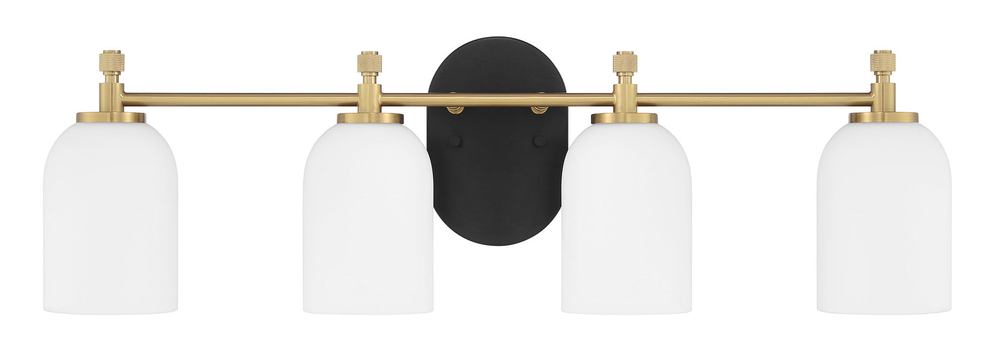 Craftmade - 60304-FBSB - Four Light Vanity - Council - Flat Black/Satin Brass