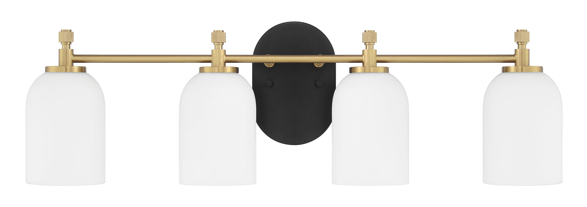 Craftmade - 60304-FBSB - Four Light Vanity - Council - Flat Black/Satin Brass