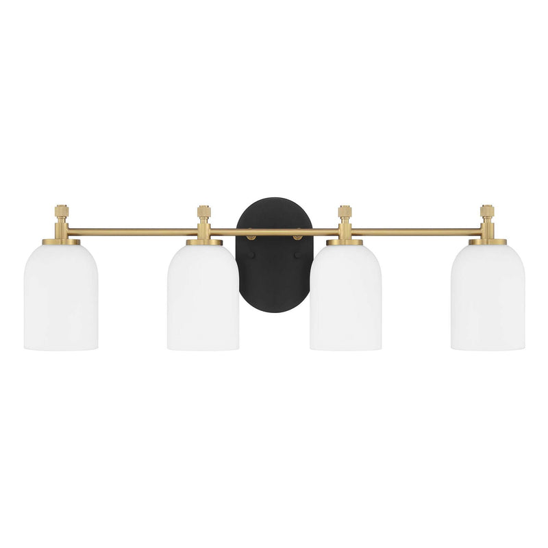 Craftmade - 60304-FBSB - Four Light Vanity - Council - Flat Black/Satin Brass